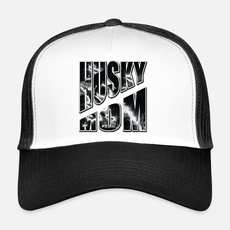 Husky Mom in Winter Star Trucker Cap