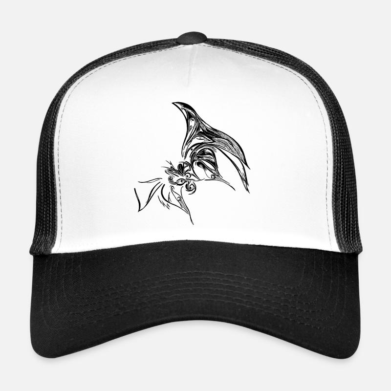 Papillon Créatif - Casquette trucker  - blanc/noir