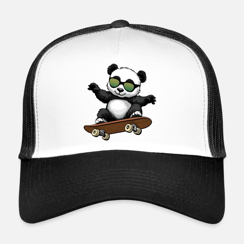 Panda Skateboarder Bär Trucker Cap
