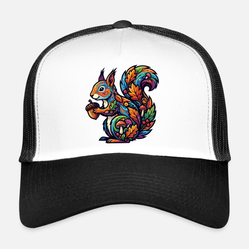 Buntes Eichhörnchen Herbstzauber Nuss Waldbewohner Trucker Cap