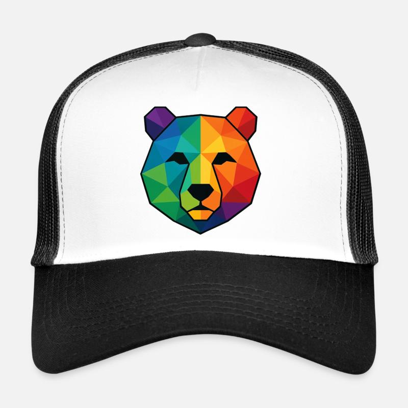 Bunte Pop-Art-Low-Poly-Bär Trucker Cap