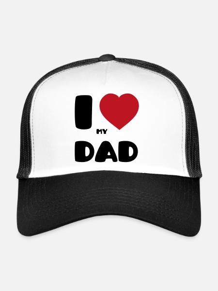 J’aime mon papa - Casquette trucker  - blanc/noir - Devant