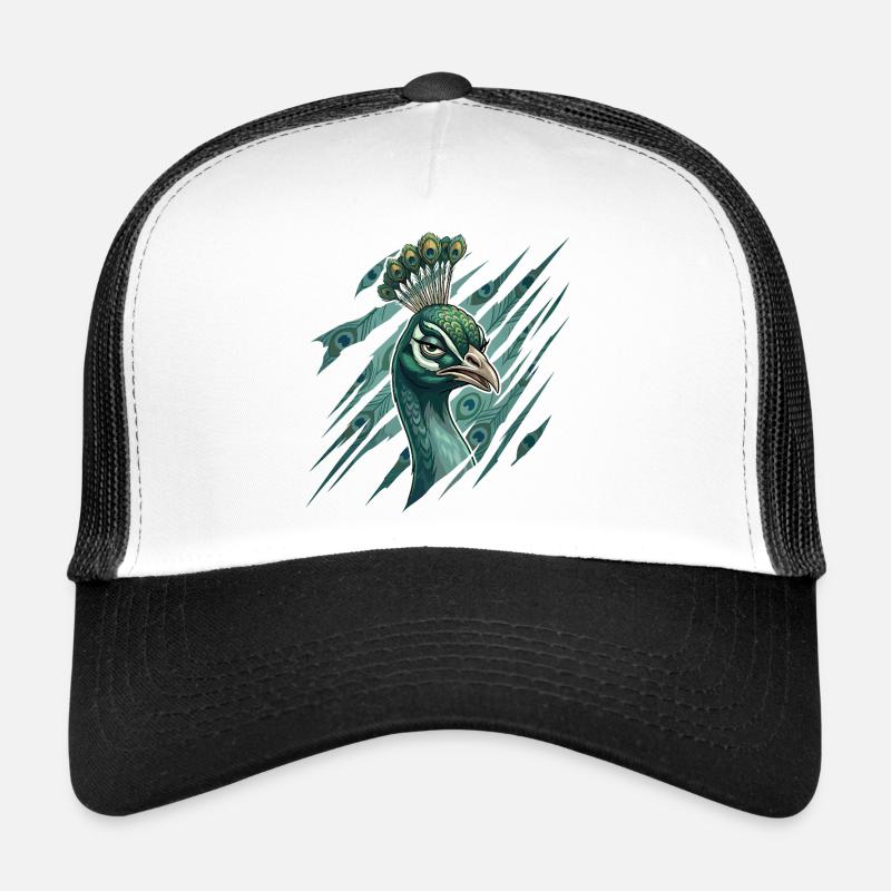 Peacock head with feather crown Trucker Cap