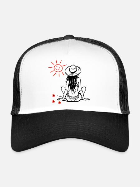 Longing for sun - Trucker Cap - white/black - Front
