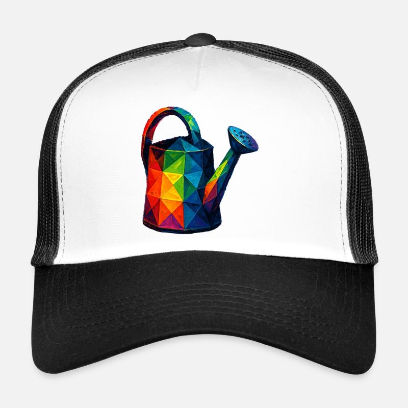 Low Poly Watering Can: Geometric Art for Garden Trucker Cap