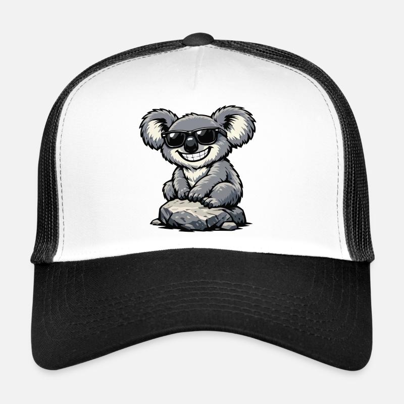 Cooler Koala auf Stein mit Sonnenbrille Trucker Cap