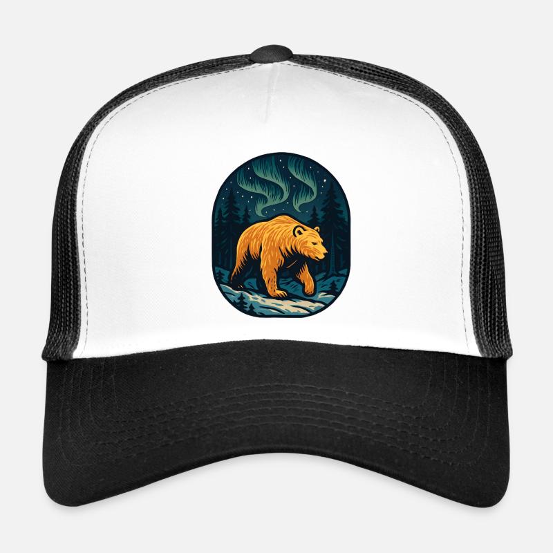 Nordlichtbär im Wald Trucker Cap