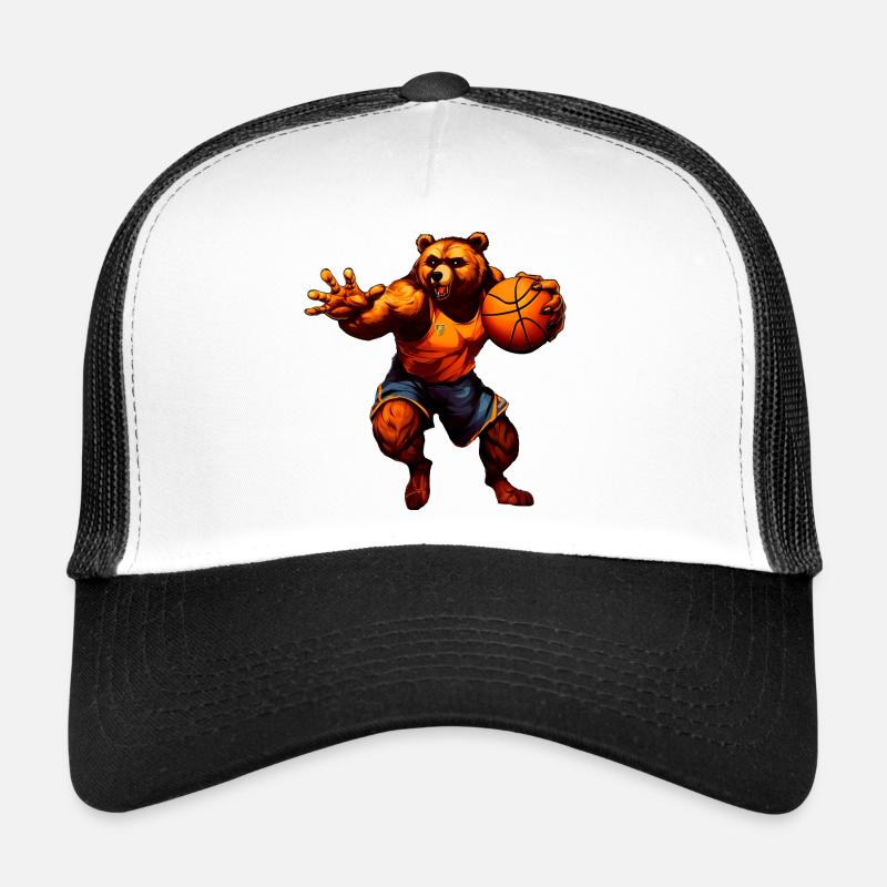 Bear Basketball Player Trucker Cap