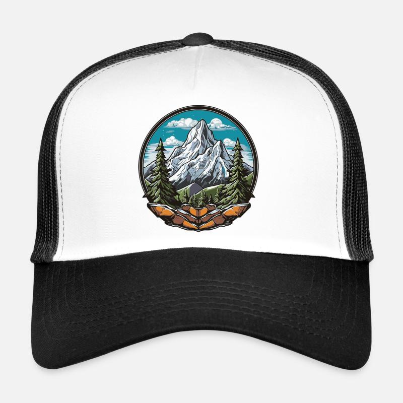 Summit dream in the forest panorama Trucker Cap