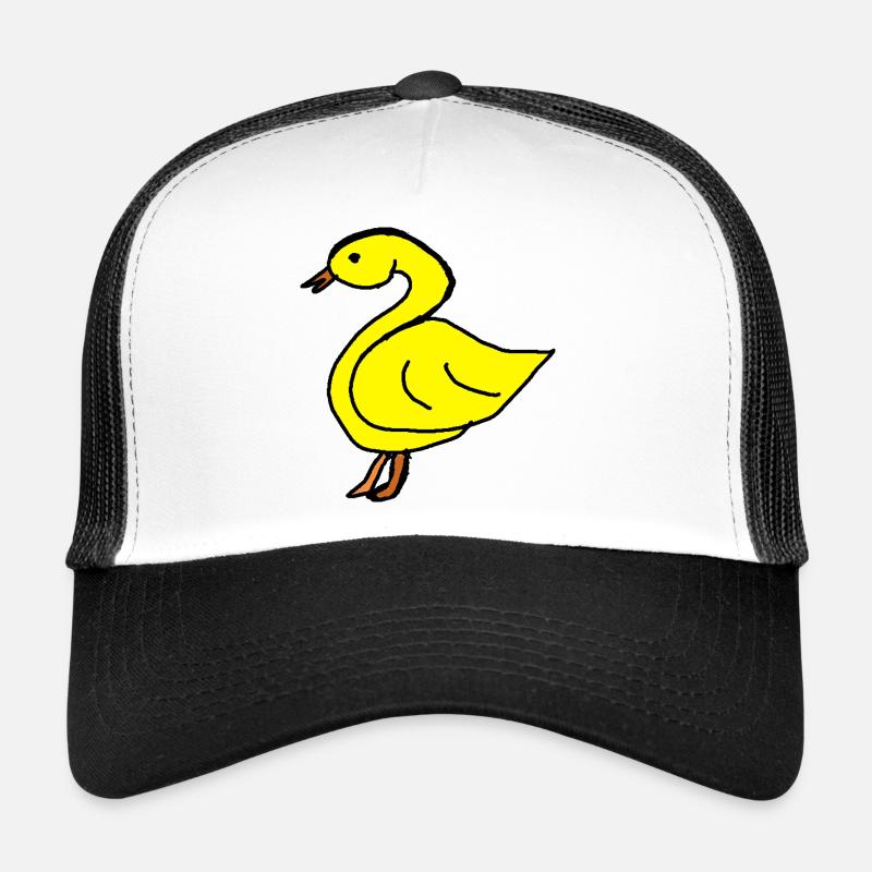 Silhouette de canard jaune noir Casquette trucker 