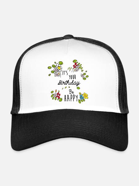 Anniversaire - Casquette trucker  - blanc/noir - Devant