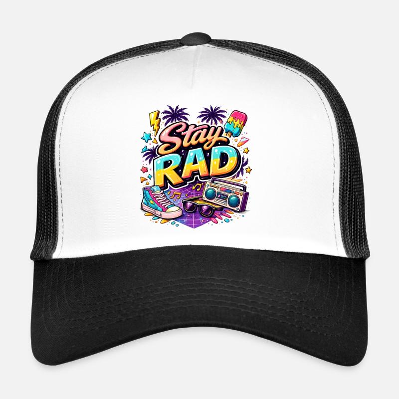 Stay Rad Neon 90s Vibe Trucker Cap