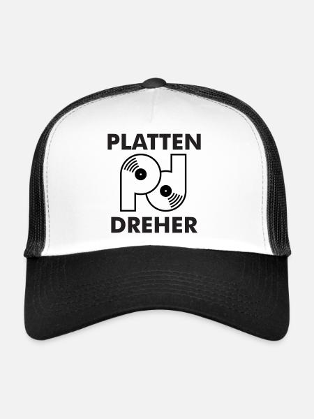 Plate turner logo with lettering - Trucker Cap - white/black - Front
