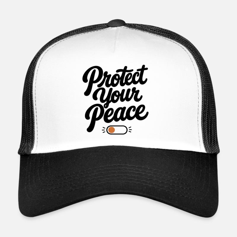Protège ta paix | Typographie rétro minimale Casquette trucker
