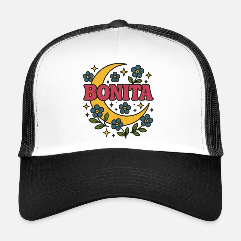Bonita Moon Floral Retro Tee Trucker Cap