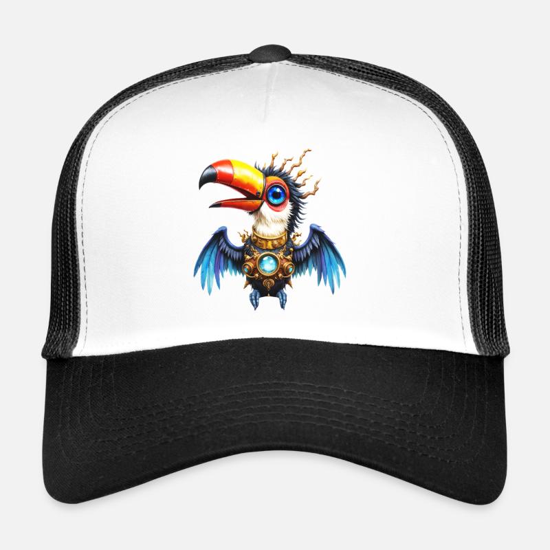 Toucan steampunk avec gemmes et engrenages Casquette trucker 