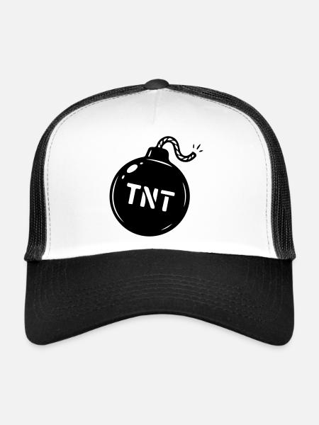 Symbole TNT de la bombe - Casquette trucker  - blanc/noir - Devant