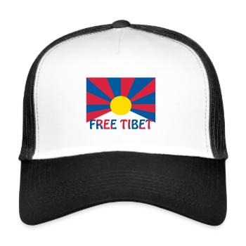 free tibet flagge - Casquette trucker  - blanc/noir - Devant