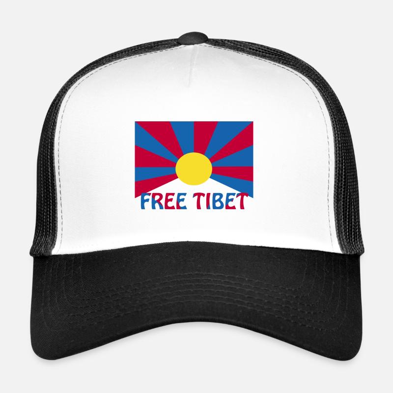 free tibet - Trucker Cap - white/black