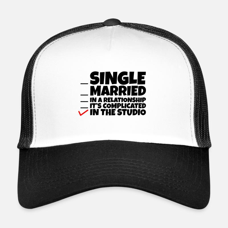 Single, Married, In A Relationship, In The Studio4 Trucker Cap