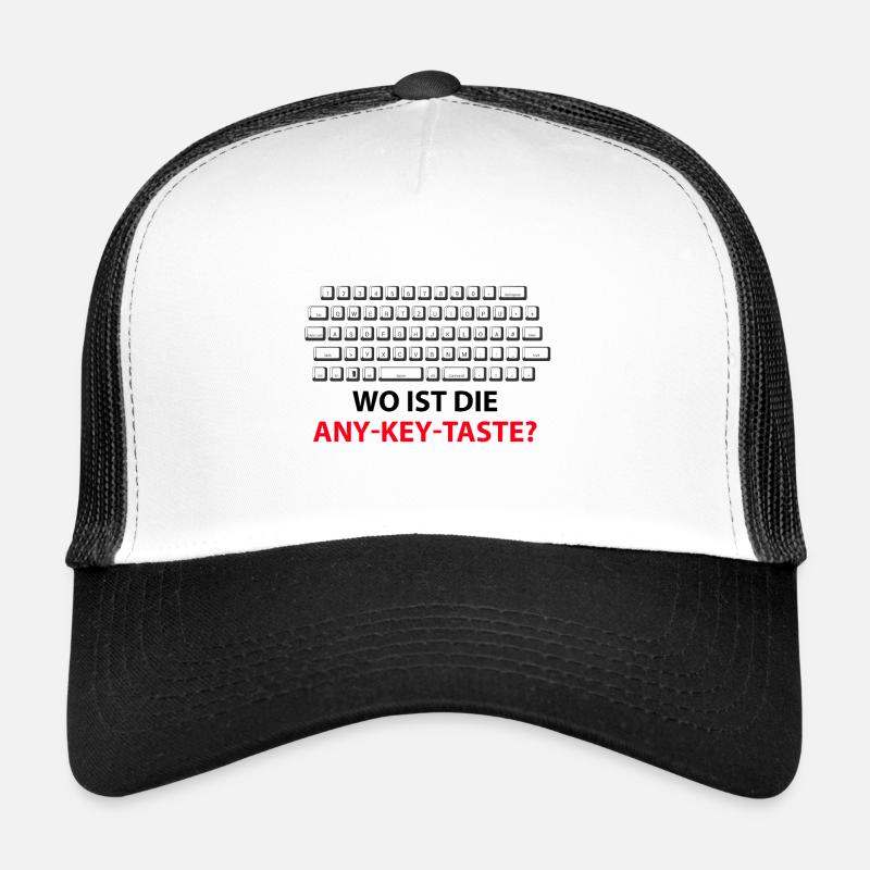 Where is the Any Key button? Any Key Trucker Cap