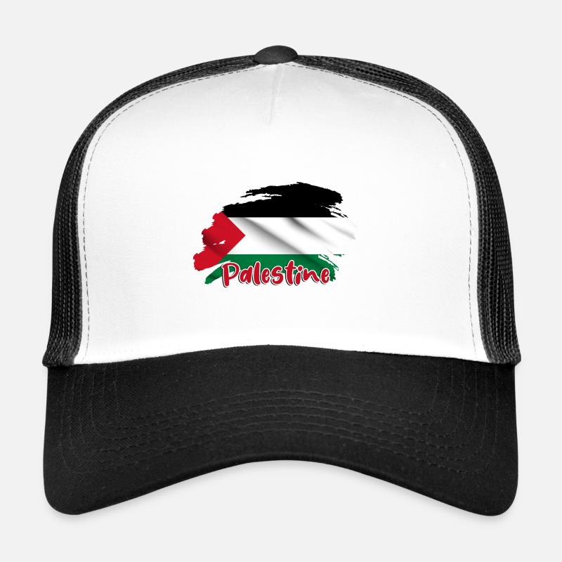 Palästina - Trucker Cap - Weiß/Schwarz