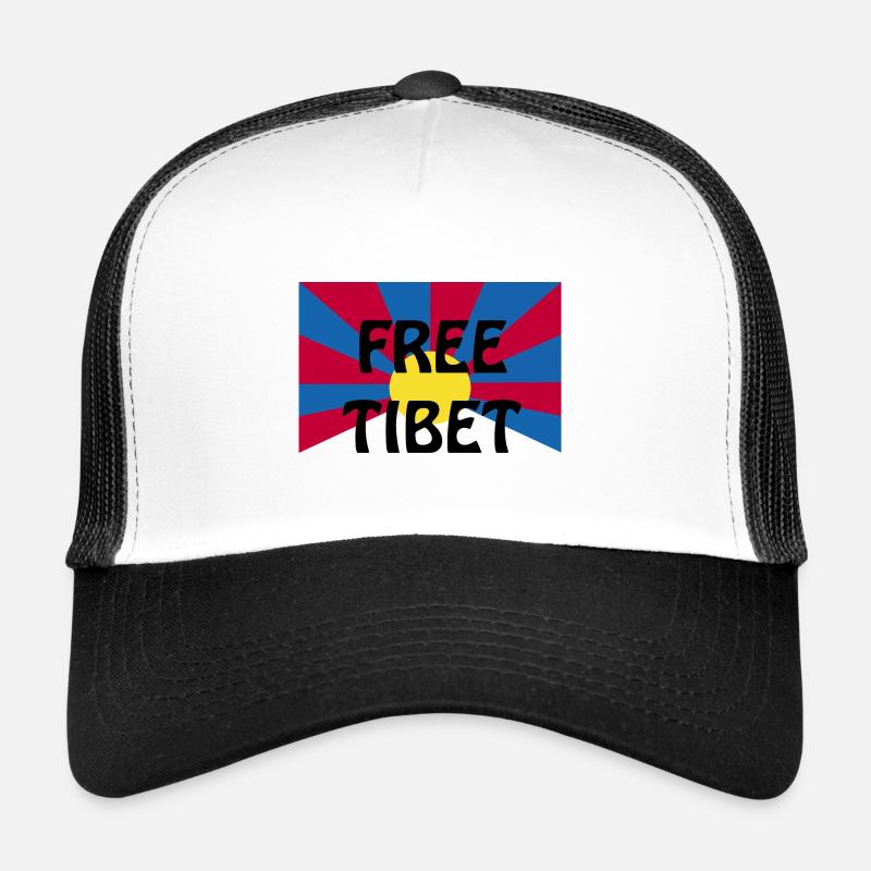 free tibet - Trucker Cap - Weiß/Schwarz