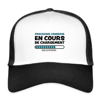 connerie en cours de chargement - Casquette trucker  - blanc/noir - Devant