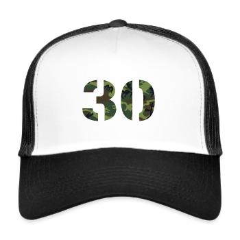 30th birthday Bundeswehr soldier camouflage - Trucker Cap - white/black - Front