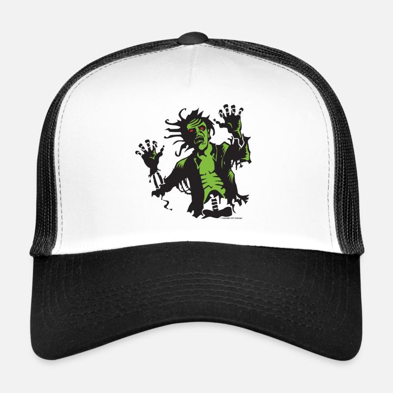 Zombie Attack - Casquette trucker  - blanc/noir