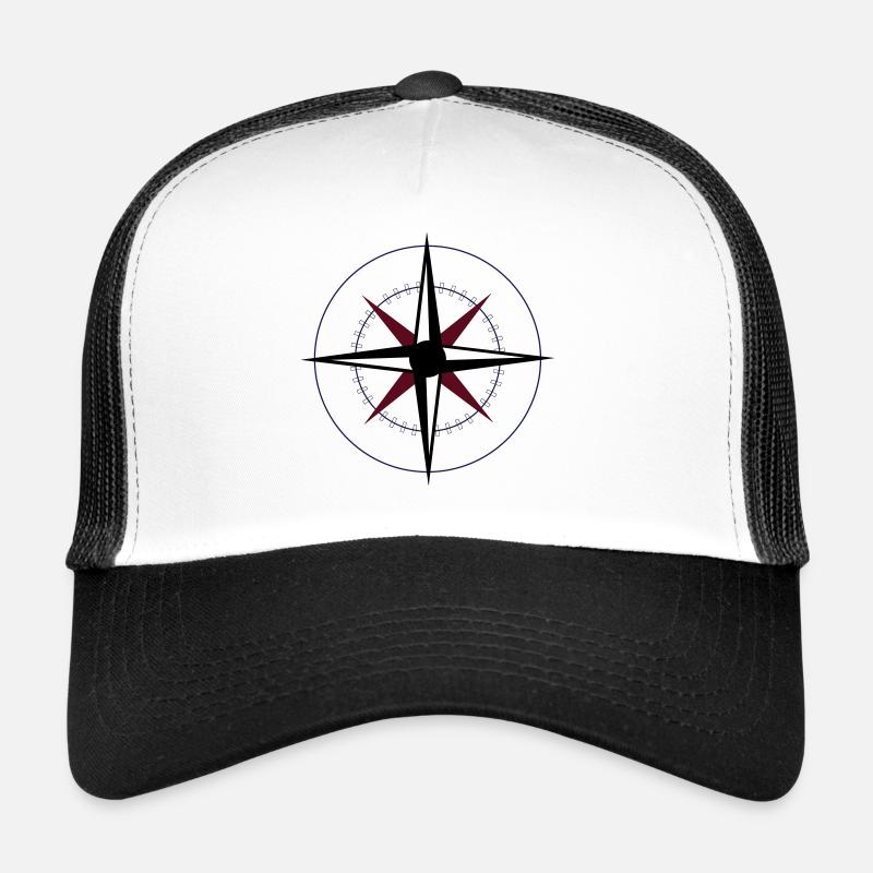 Compass North South West East Gift Idea - Trucker Cap - white/black