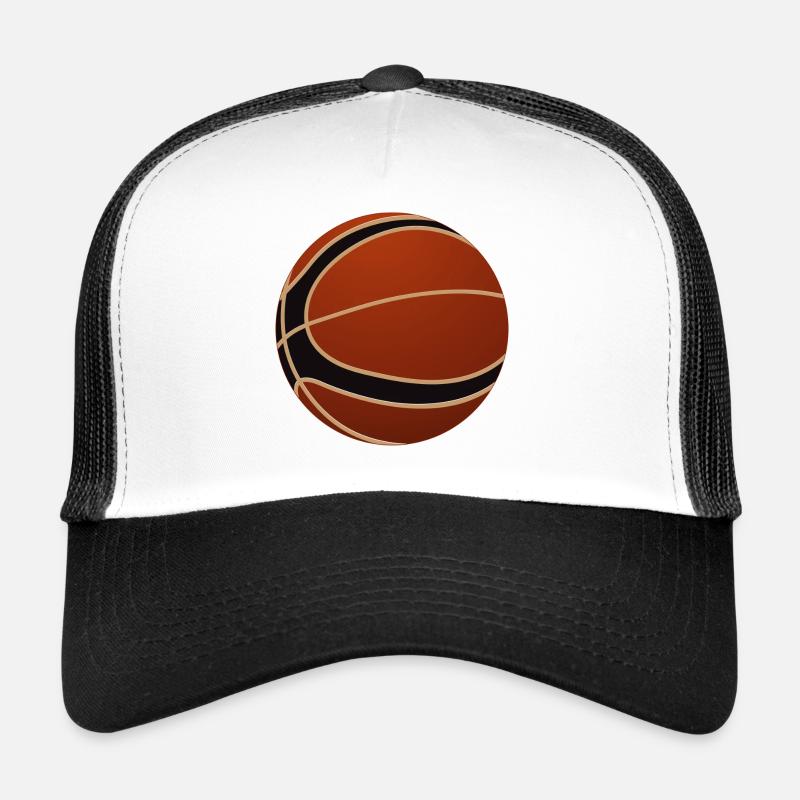 brun de basket-ball noir avec des accents Casquette trucker 