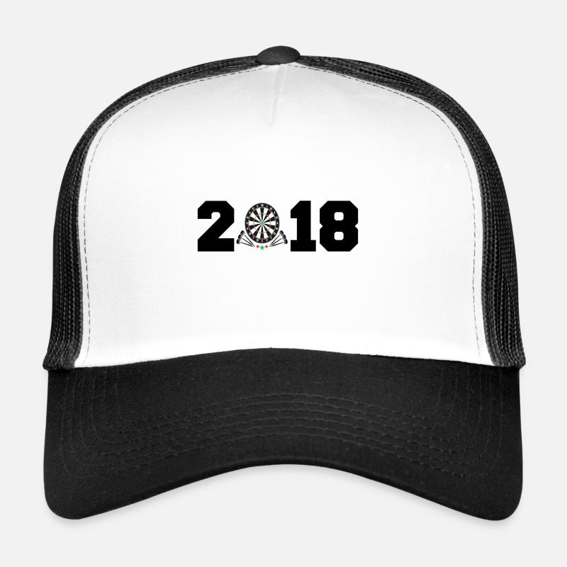 Geschenk 2018 Neujahr dart darts darter - Trucker Cap - Weiß/Schwarz