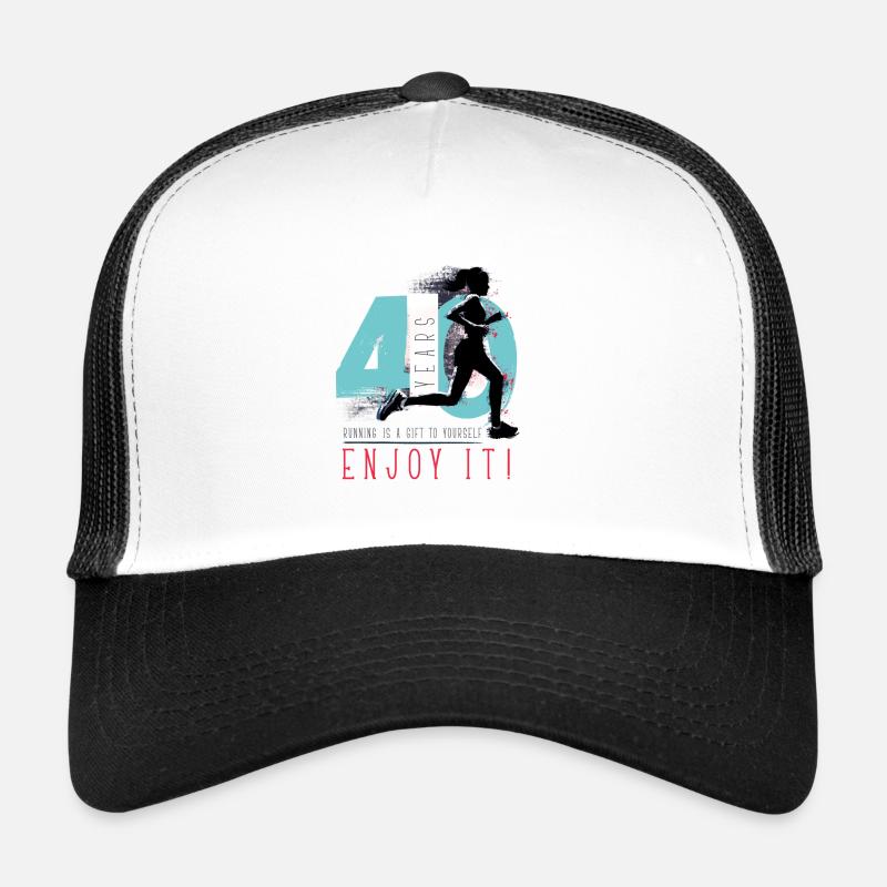 Runner - anniversaire 40 - Casquette trucker  - blanc/noir