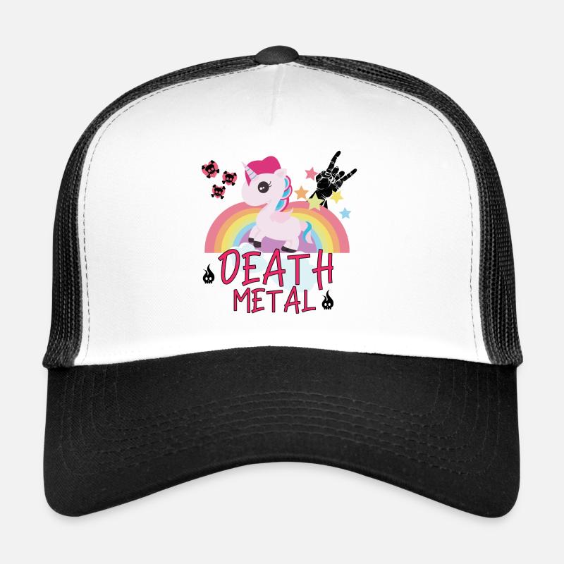 Death Metal Einhorn Regenbogen Pferd Rock Geschenk Trucker Cap