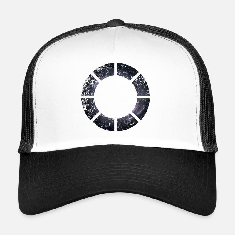 SPACE CIRCLES KREISE GRUNGE - Trucker Cap - Weiß/Schwarz