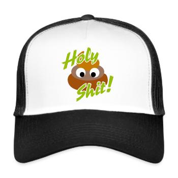 Holy shit - crap - oh shit - Trucker Cap - white/black - Front