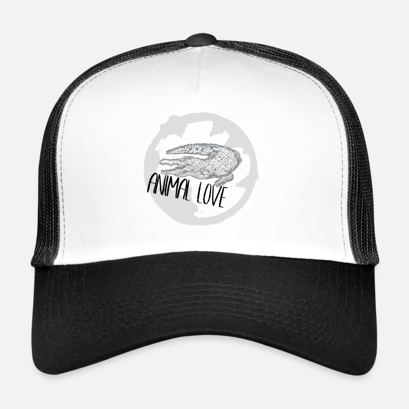 krokodil alligator alligatoah tier reptil geschenk - Trucker Cap - Weiß/Schwarz