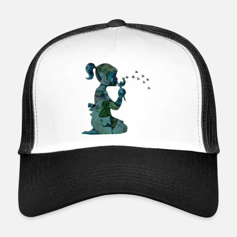 Blumenmädchen Pusteblume - Trucker Cap - Weiß/Schwarz