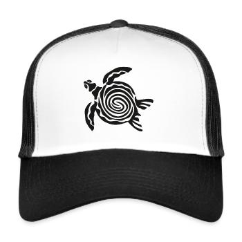 Tortue de style cool - Casquette trucker  - blanc/noir - Devant