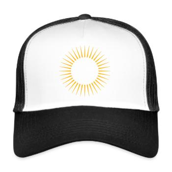 Rayons, soleil, votre conception, cadre - Casquette trucker  - blanc/noir - Devant