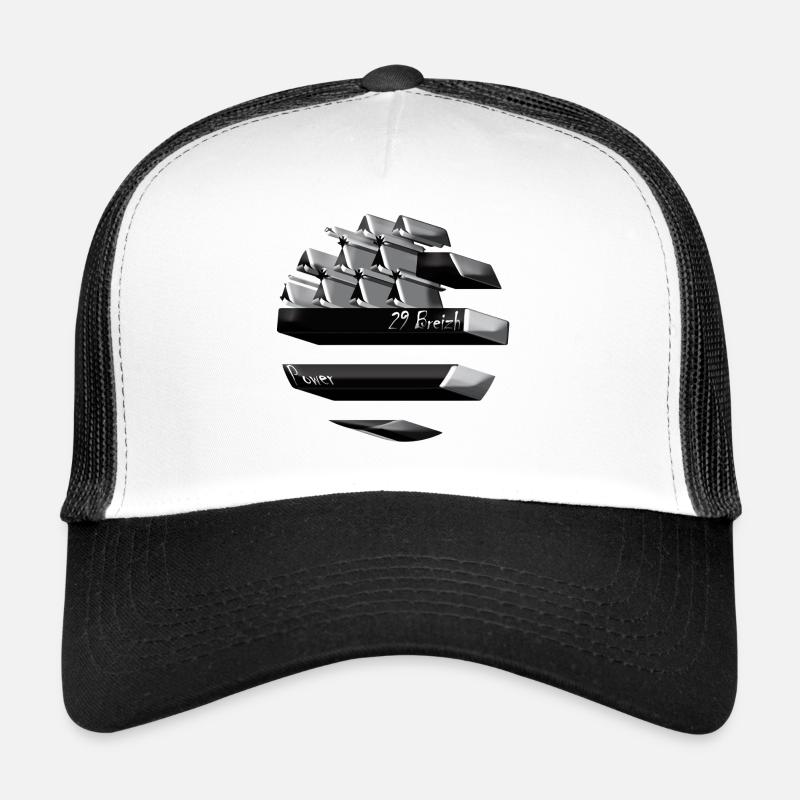 29 Breizh Bretagne 3d - Casquette trucker - blanc/noir