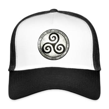 Breizh triskel rond 2 - Casquette trucker  - blanc/noir - Devant