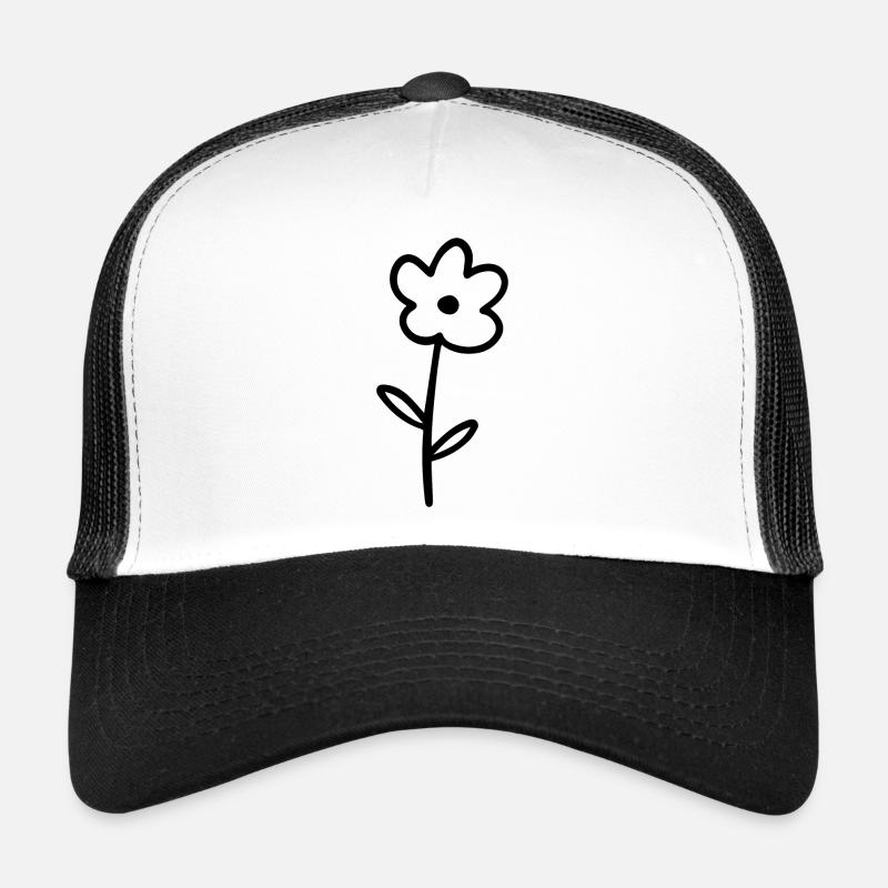 Blume - Trucker Cap - Weiß/Schwarz
