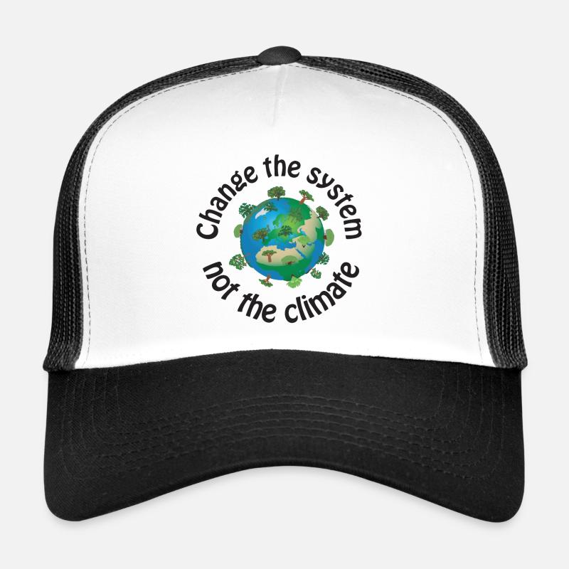 Changer le système, pas le climat noir - Casquette trucker  - blanc/noir