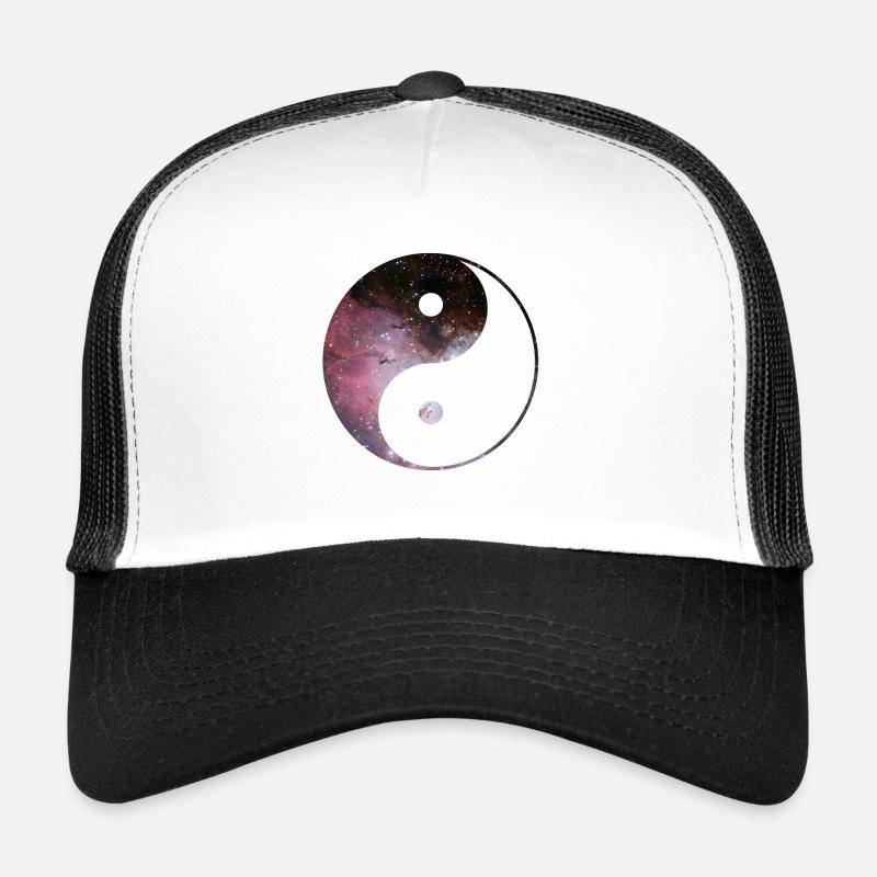 yin and yang galaxy Trucker Cap