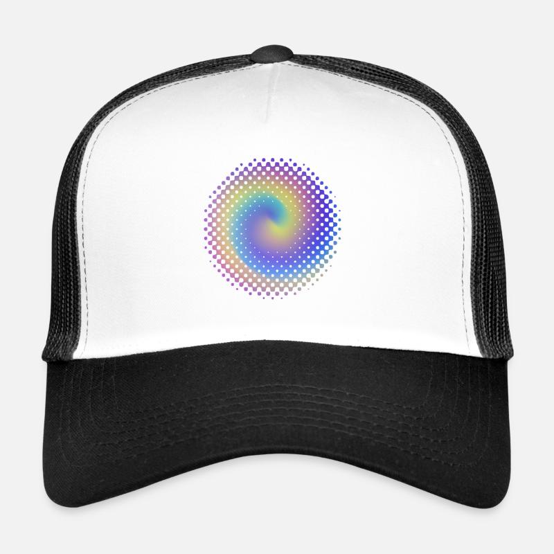 Motifs de points vertèbre coloré - Casquette trucker  - blanc/noir