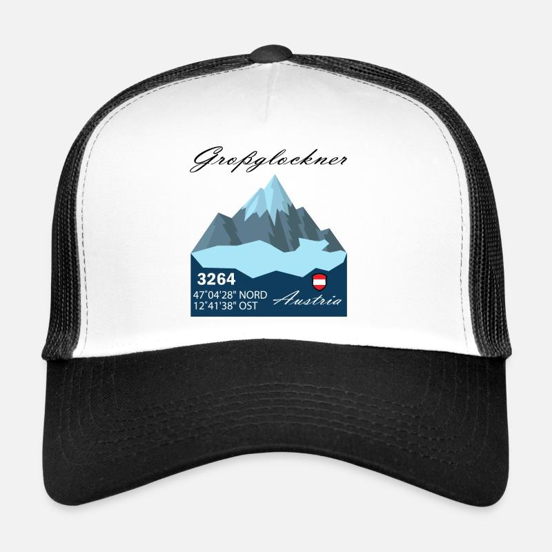 Großglockner austria Skifahren Geschenk Urlaub - Trucker Cap - Weiß/Schwarz