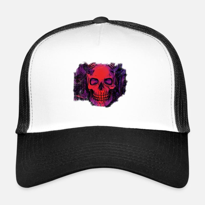 comic demons skull Trucker Cap