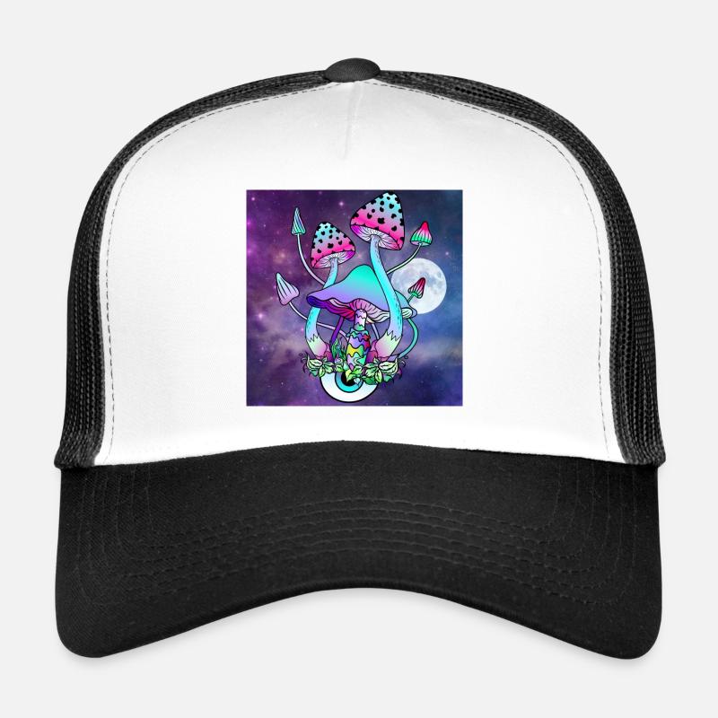 Magic Mushrooms Psychedelische Pilz Kunst Trucker Cap